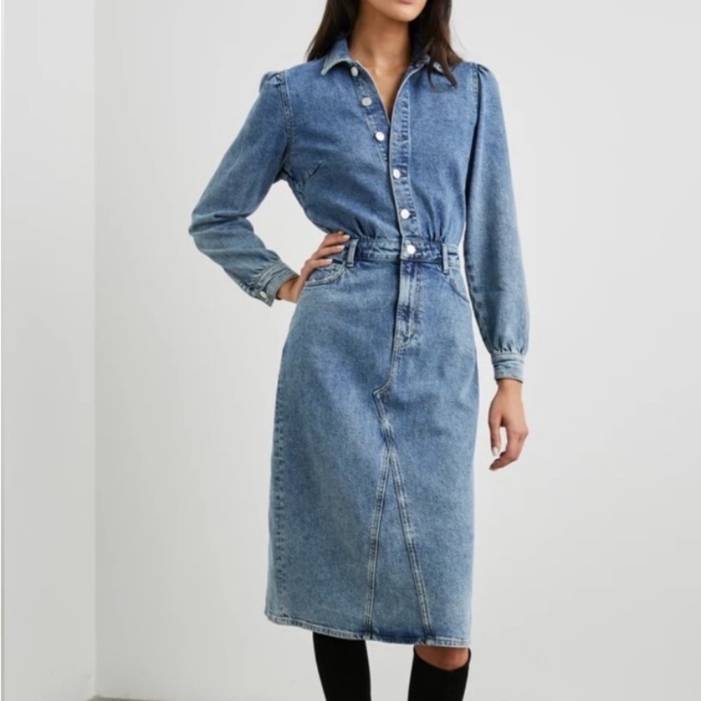 RAILS Denim midi long sleeves dress size L